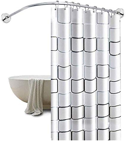 GNCCI Duschvorhangstange Badewanne L Form Ohne Bohren Ausziehbare Duschstange Ecke Badewanne Kein Durchhängen Eckduschstange Badewanne Aus Edelstahl,Für Umkleidekabine (Size : 70 * 90cm)
