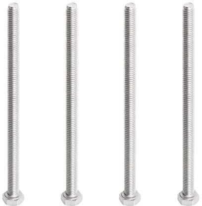 Aopin M6 x 120 mm Sechskantschrauben, Güteklasse 5.8 Edelstahl, Befestigungselemente, vollmaschinell gewindet, SUS304, 4 Stück