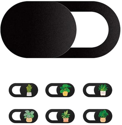 Mizi Webcam Privacy Cover Slide [6 Pack], Cute Camera Blocker Sticker, Protect Your Privacy and Security for Computer, Laptop, Tablets & Phones - Plant
