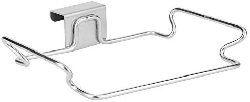 Jerliflyer Garbage Bag Hanger, Hanging Garbage Bags Storage Organizer Rack Stainless Steel Trash Bag Holder Towel Gloves Hanger for Kitchen Cabinet Cupboard Drawer Back Door Hangers