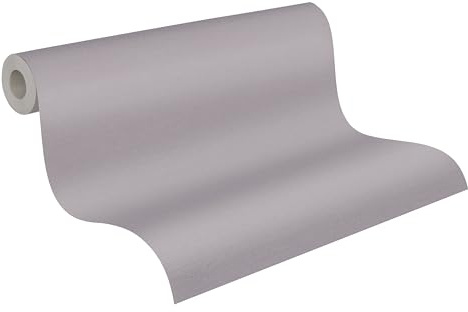 A.S. Création fleecetapet – enfärgad tapet 389037 i grått – enfärgad väggtapet för olika rum – 10,05 m x 0,53 m – Made in Germany