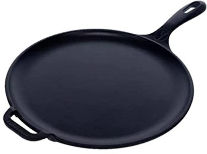 VICTORIA Grillpfanne Emaillierte Gusseisen Comal Pizza-Pfanne 30cm, Omeletts, Induktion, Feuer, Grill, Ofen, Glaskeramik, Gas, Ohne Schadstoffe und PTFE