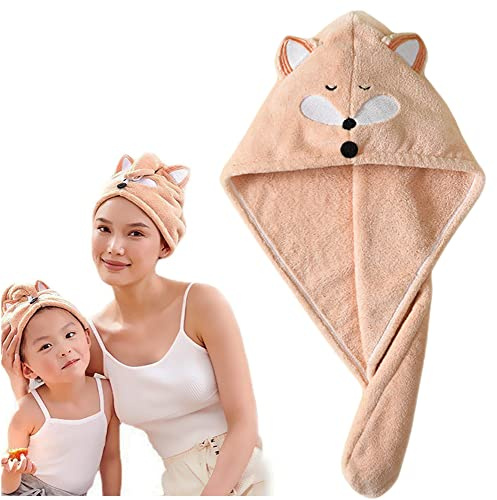 Cysocool Anti-Frizz Damen Mikrofaser Haarturban mit Knopf, Mädchen Schnelltrocknend Haartrockentuch Turban Weiche Haar Handtuch Saugfähig Verdrehter Turban Kopfhandtuch Hut für alle Haartypen