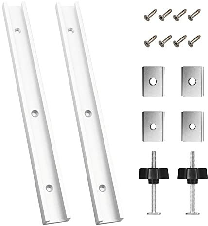 2 Stück Gehrungsschiene, 400mm T-Nut Schiene m8/m6, Tnutschienen Aluminiumlegierung, Track Jig mit 8 Schrauben, T Schienenrampe Tschiene für Holzfrästisch, Werkzeug Holzbearbeitung