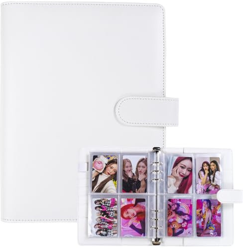 Classeur A5 Collectionneur de Cartes Avec 30 Paquets de 240 Pochettes de Cartes, Couverture de Classeur En Cuir PU à 6 Anneaux Pour Organiser à Collectionner, Les Photos de K-Pop