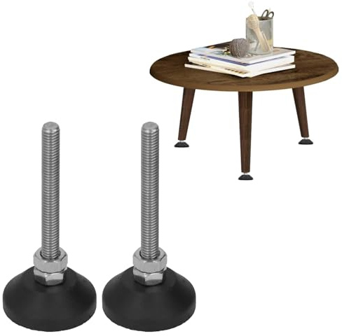 Tissting 2 Stück Möbelfüße Ø 30mm M6 x 50mm Verstellbar Regulierschraube Stellfüße 10kg Tragkraft Möbel Nivellierfüße Verstellschraube für Schränke, Sofas, Tische, Stühle