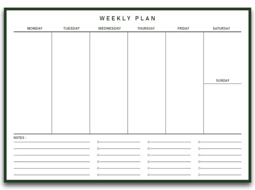 Deco Life® A4 Weekly Planner Professionally Design 50 Undated Pages 100gsm Premium Paper Weekly Desk Planner Simple To-Do List and Notes for Home Business Office Organiser Productivity Planner