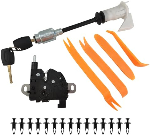 temproad Bonnet Release Lock Latch Repair Kit Long Type and Bonnet Hood Lock Latch Catch Mechanism Block with 15 Pcs Clip 4 Pcs Crowbars Fits For Focus MK2 C-Max 3M5116700BC