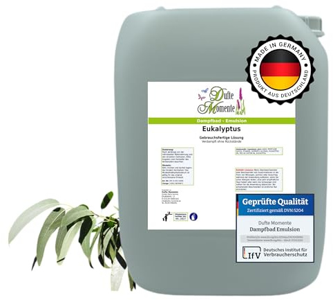 Dufte Momente Dampfbad-Emulsion 10 Liter Eukalyptus | gebrauchsfertig | Hochwertige Formel | Für gewerbliche Dampfbäder, Thermen & Spas