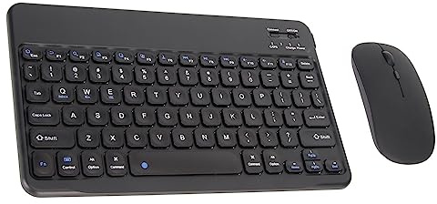 Combinación Ultradelgada de Teclado y Ratón Inalámbricos, Ratón USB Compacto Silencioso Resistente Al Agua de 2,4G y Juego de Teclado de 10 Pulgadas para Ordenador Portátil y PC