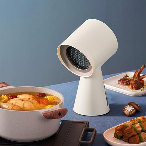 Campana extractora de escritorio, campana extractora de cocina portátil, ajuste de 2 velocidades con filtro de aluminio desmontable, taza grande de recolección de aceite for barbacoa interior, olla ca
