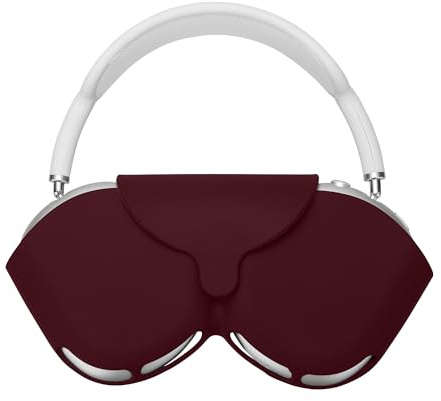 kwmobile Silicone Cover Compatible with Apple AirPods Max Case Holder for Over-Ear Headphones - Bordeaux Violet
