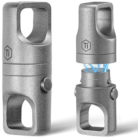 KeyUnity Titanium Magnetic Quick Release Keyring & Keychain, One-Hand Detachable 360° Rotatable Key Chain, Key Organizer Linker for Carabiner for Cars, Homes, and Accessories for Men & Women