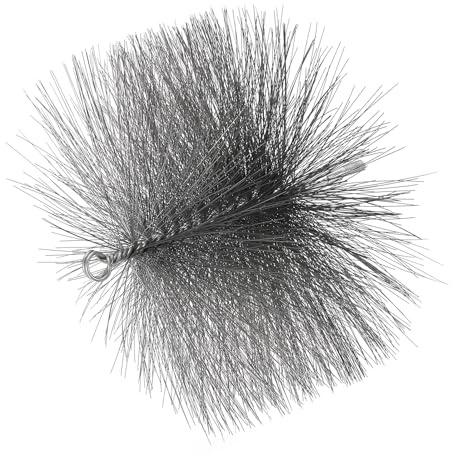 PATIKIL 8 Wire Chimney Cleaning Brush, Stainless Steel Round Chimney Sweep Brush with M6 Fitting for Fireplace Burning Stove Tent Dryer Pipes, Silver