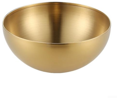 Cloudpower Ensaladera de acero inoxidable de 20 cm, cuenco grande decorativo dorado ligero para cocina, mezclar, cocinar, hornear, marinar