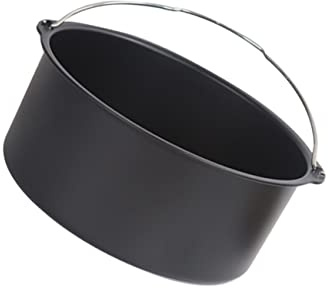 OFFSCH Handliche Frittierkorb 6 Zoll aus Kohlenstoffstahl Schwarz | Haushalt und Gastronomie, Leicht zu Reinigen, Wärmeleitung, Rundes Korbdesign