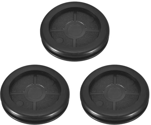 sourcing map 3Pcs Rubber Grommets 1-5/8 (42mm) Drill Hole, 1-3/8 (35mm) ID Double Sided Hole Plugs Ring Gasket for Firewall Cable Wire Protecting, Black