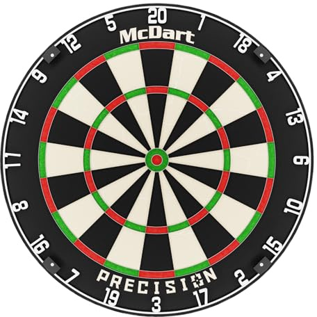 McDart Precision Steeldartboard in Turnierqualität mit HD Zahlenring