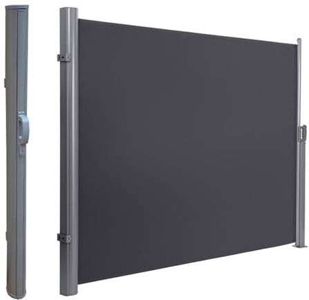 Retractable Folding Sun Shade Awning Privacy Divider for Outdoor Garden UV Resistant Waterproof Side Screen for Patio Balcony Courtyard 63'' x 118'' (160x300cm)