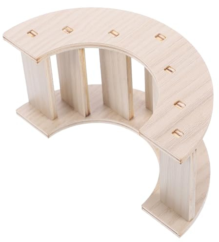 DECOMELODY Holzbrücke Hamster Kletterleiter für Chinchilla und Meerschweinchen Käfigdekoration Natürlicher Holzbrücke Nagerbrücke für Kleintiere Sicher und Langlebig