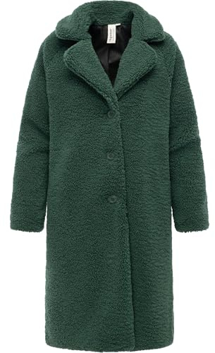 Ragwear Damen eleganter Teddy-Fleecemantel warme lange Übergangsjacke Tedyco YOUMODO XS-3XL