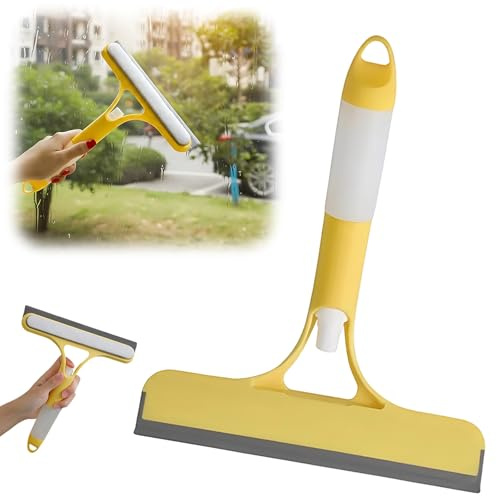 Window Cleaning Equipment, 3 in 1 Window Cleaning Scraper, Window Scraper and Glass Cleaner Tool for Home and Auto Surfaces