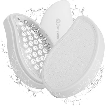 Jianyana 2 in1 Nano Glas Hornhautentferner＆ Stainless Steel Callus File, Hornhautfeile Hornhautentferner Für Fußpflege Hornhaut Entfernen Fuß - Hornhautraspel Für Tote Haut Fuß Schaber (Weiß)