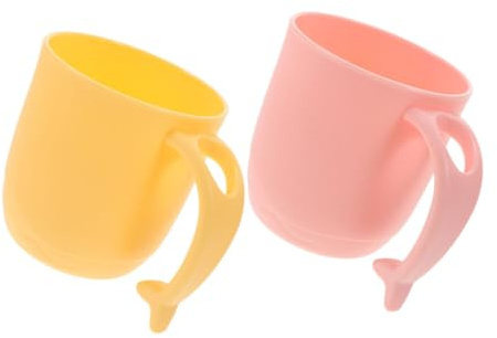 VALICLUD 2piezas Vaso para Enjuague Bucal con Diseño de Aleta de Delfín Irrompible para Cepillos de Dientes y Uso Baño Limpieza Diaria