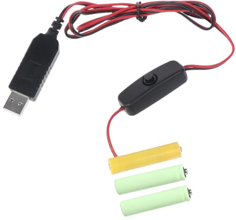 Tizuqe USB to 4.5V 3A LR03 Battery Eliminators Power Supply Adapter Replaces 3A Batteries for LED Light Toy Hygrometers Usb Power Converter