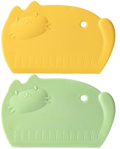 JOINPAYA Raspador de Masa de Silicona Multiusos 2 Piezas, Cortador Resistente Escala, Diseño en Colores Mixtos, Utensilio para Pastelería y Cocina en Hogar y Restaurantes Color Aleatorio
