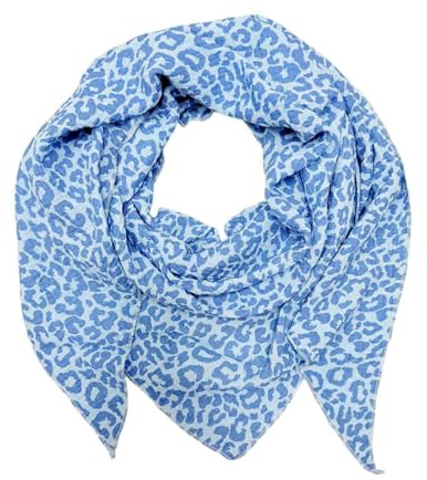 XL DreieckStrickschal Leopard Frühling Schal 100% Baumwolle Made in Italy Fashion Tuch Dreieckschal Stola Herbst Frühling Tuch Leo