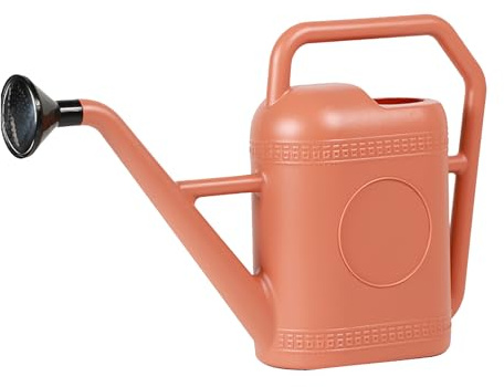 Gießkanne mit langem uf, 5 l, Gießkanne für den Außenbereich, Kunststoff-Pflanzengießkanne, große Wasserkanne für Garten, Blumen, Gewächshaus, Ziegelrot (Ziegelrot)