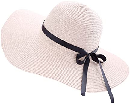 hehiy Cappelli da Sole da Spiaggia Donne,Cappello di Paglia a Falda Larga,Pieghevole e Compatto per Viaggio Estivi Cappello Donna Mare Morbido e Leggero