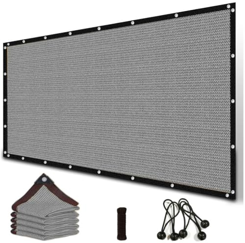 3x4m Rete Ombreggiante con Occhielli 90% Anti UV, Telo Parasole in HDPE Traspirante, 2x4m 3x5m 6x8m Schermatura Privacy per Giardino, Balcone, Terrazza, Serra e Recinzioni(Gray,5x5m)