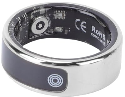 Yanmis Anillo Inteligente, Pantalla a Color HD, Rastreador de Ejercicios Táctil con Conteo de Pasos, Monitoreo del Sueño, Notificaciones de Llamadas, para (Tamaño 9 (ID 18,9 mm/0,74 pulg. C 59,5