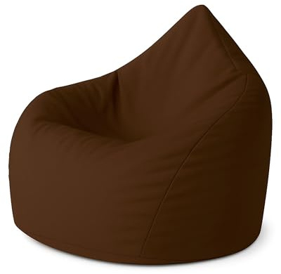 PATCH HOME Patchhome XXL Teardrop Bean Bag - Brown - Indoor & Outdoor Bean Bag with Polystyrene Filling - Already Filled - Children & Adults - 30 Colours & 3 Sizes