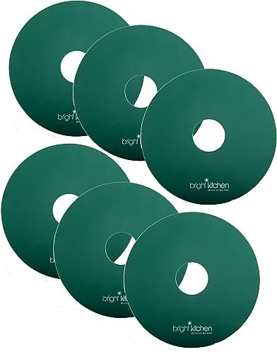 6 Silicone FLAT Dehydrator Sheets fits Nesco NON-Toxic Round Dehydrators Circle Mat Liner ReUsable Flexible Non Stick - 6 FLAT Sheets