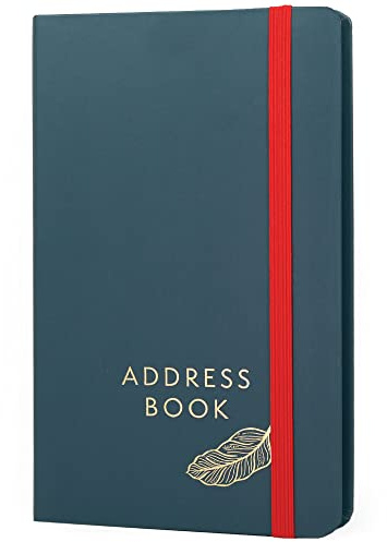 Boxclever Press Small Address Book with 432 Spaces. Address Books with Alphabet Index hardback, Pocket & Change of Address Labels. Perfect Gifts for Women 21 x 13 cm