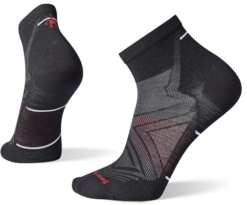 SmartWool Men's Run Zero Cushion Ankle Socks, Black, Large