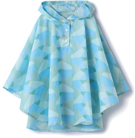 QIKADO IMPERMEABLE POLIÉSTER LLUVIA ABRIGO NIÑO NIÑOS NIÑAS PONCHO RESISTENTE AL VIENTO KINDERGARTEN L/5-8 años