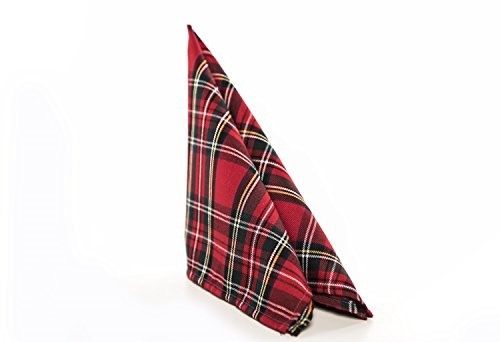 texpot 12 Stück Servietten 40 x 40 cm Schottenkaro rot Tartan kariert 100% Polyester