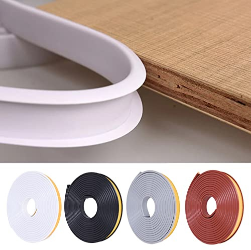U-Form Selbstklebend Möbelkantenband,5 Meter Möbelkantenband Flexible TPE | Faltbarer Kantenschutz für Schrankkanten, Abschlussleiste, Deckenkanten, Arbeitsplatten (Schwarz, 40mm * 5m)