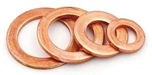 Rondelle di tenuta in rame metriche, 36 mm x 42 mm x 2 mm, anelli di tenuta piatti forma A DIN 7603 A (confezione da 10)