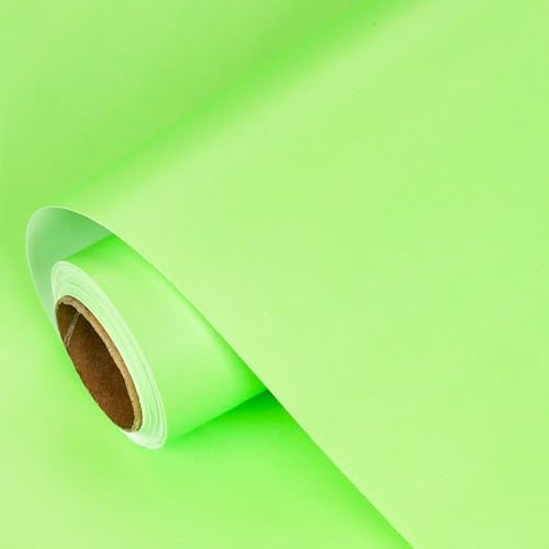 LeZakaa Fluoreszierende Geschenkpapierrolle, Neongrün, solides Papier für Geburtstag, St. Patrick's Day, Urlaub – 43,2 x 32,8 m