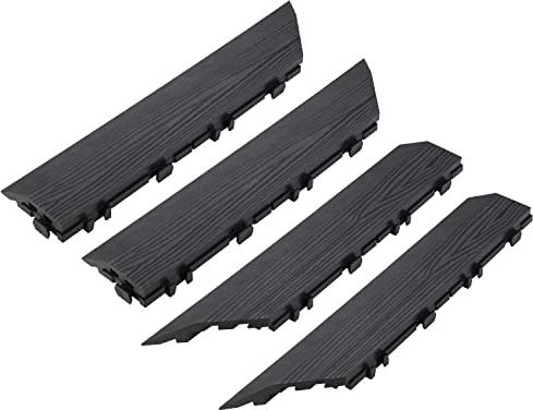 Design House Lot de 4 garnitures d'angle extérieures pour carreaux de terrasse carrés, ébène moderne