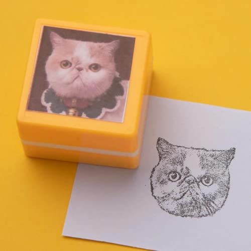 Benutzerdefinierter Haustier-Stempel, selbstfärbend, Katzen-Hund-Portrait-Stempel, individuelle Haustier-Portrait-Stempel, personalisierte Tierstempel, Geschenke für Haustierliebhaber (B)