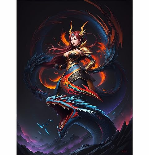 TWYYDP Puzzle 1500 Teile für Erwachsene,Drachen und Drachen Holzpuzzle,Wanddekoration für Wohn- und Schlafzimmer