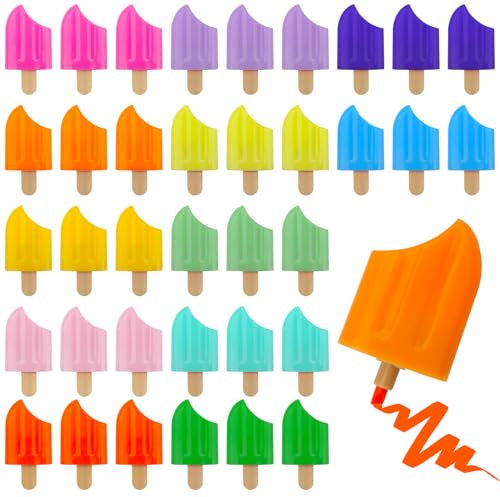 YSsgjK 36 Stück Mini Kinder Textmarker, Eisförmige Textmarker Set Stifte Textliner Highlighter Marker, Klein Marker für Tagebuch, Süßigkeiten Party Geburtstag Grußkarte