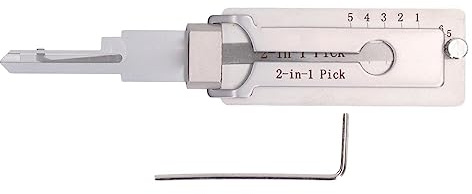 DEWIN 2-in-1 Pick Dietrich Werkzeug, Decoder Werkzeug mit Edelstahl, Schlüsseldecoder Auto Professionelle Schlosser-Werkzeuge für Reparaturwartung