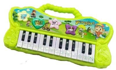 PEBBLE HUG Multifunctional Electronic Organ Piano Keyboard Toy with Light, Educational Learning Toys Birthday Gifts for Kids Age 3+, 24 Keys Electronic Piano for Kids (Green)